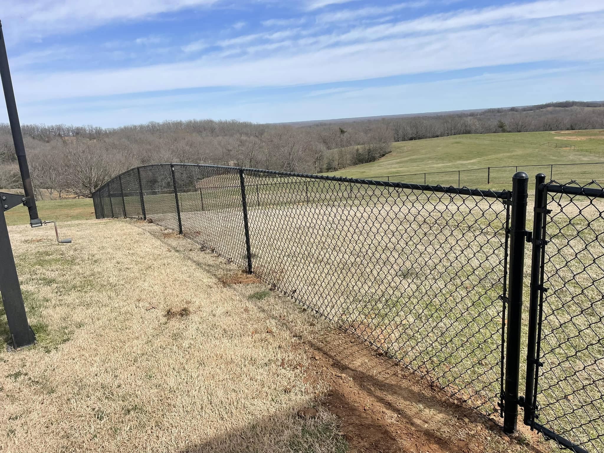 Chain link fence installation
