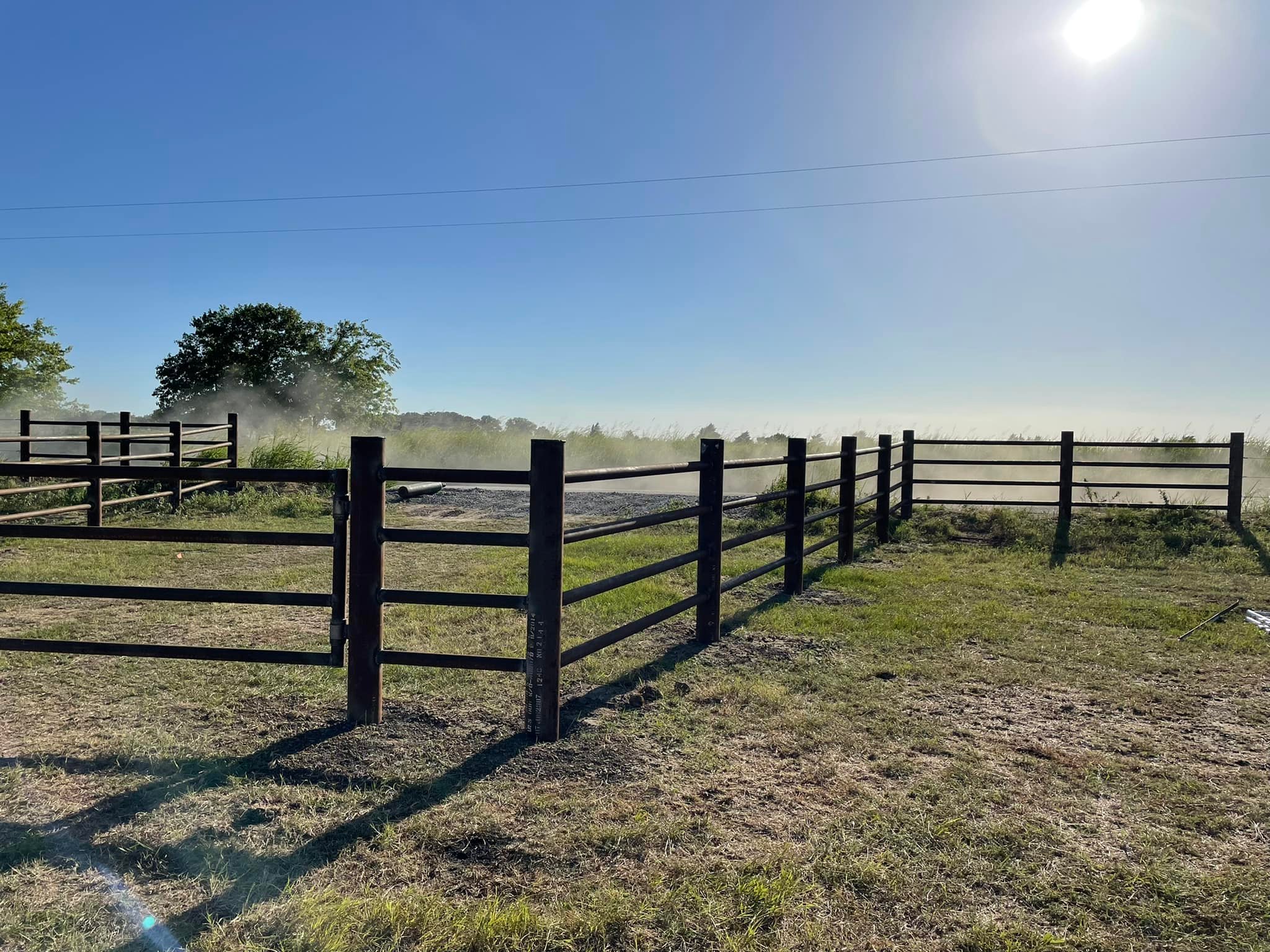 Pipe and cattle fence installation